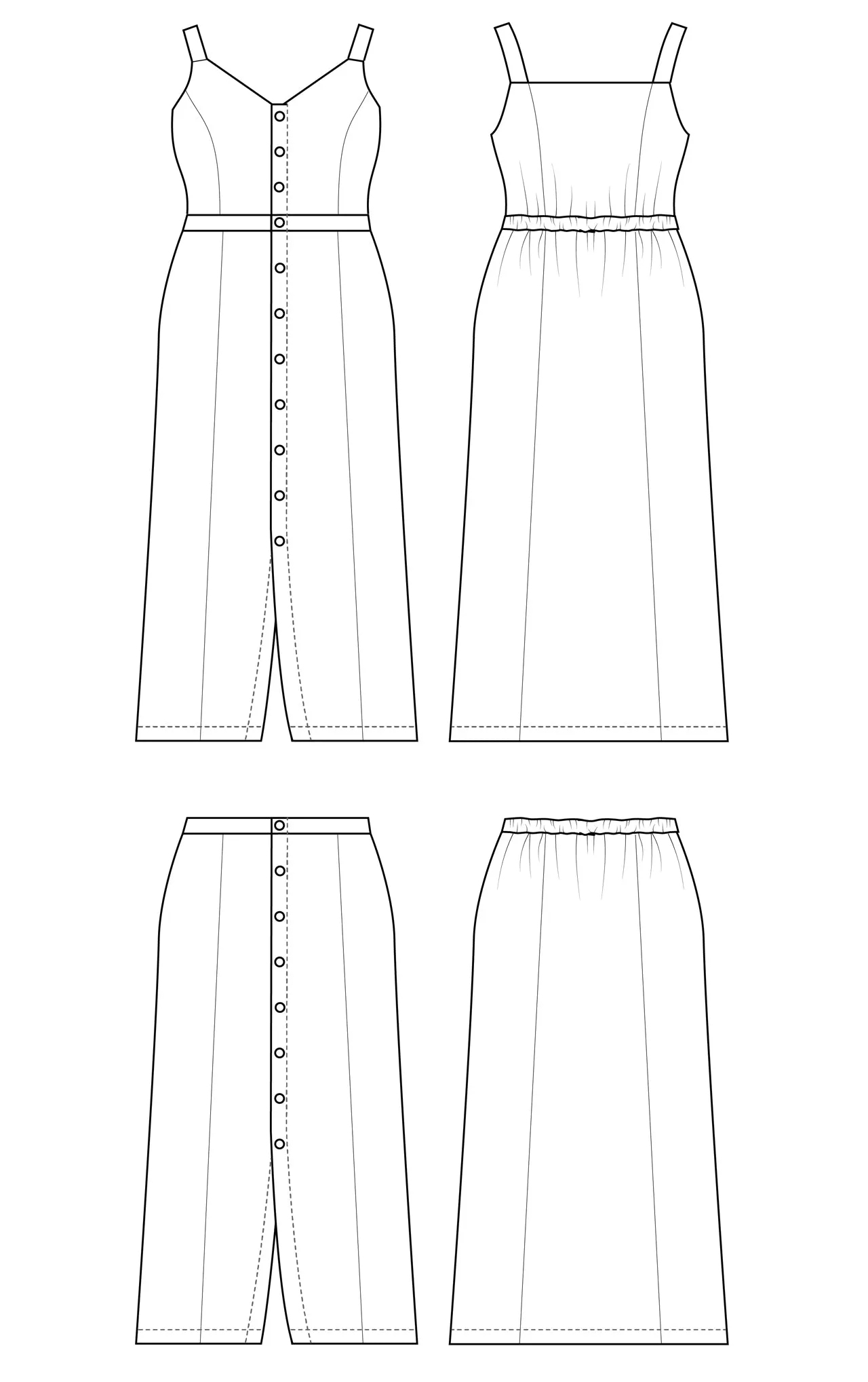 Holyoke Maxi Dress & Skirt 0-16 PDF pattern