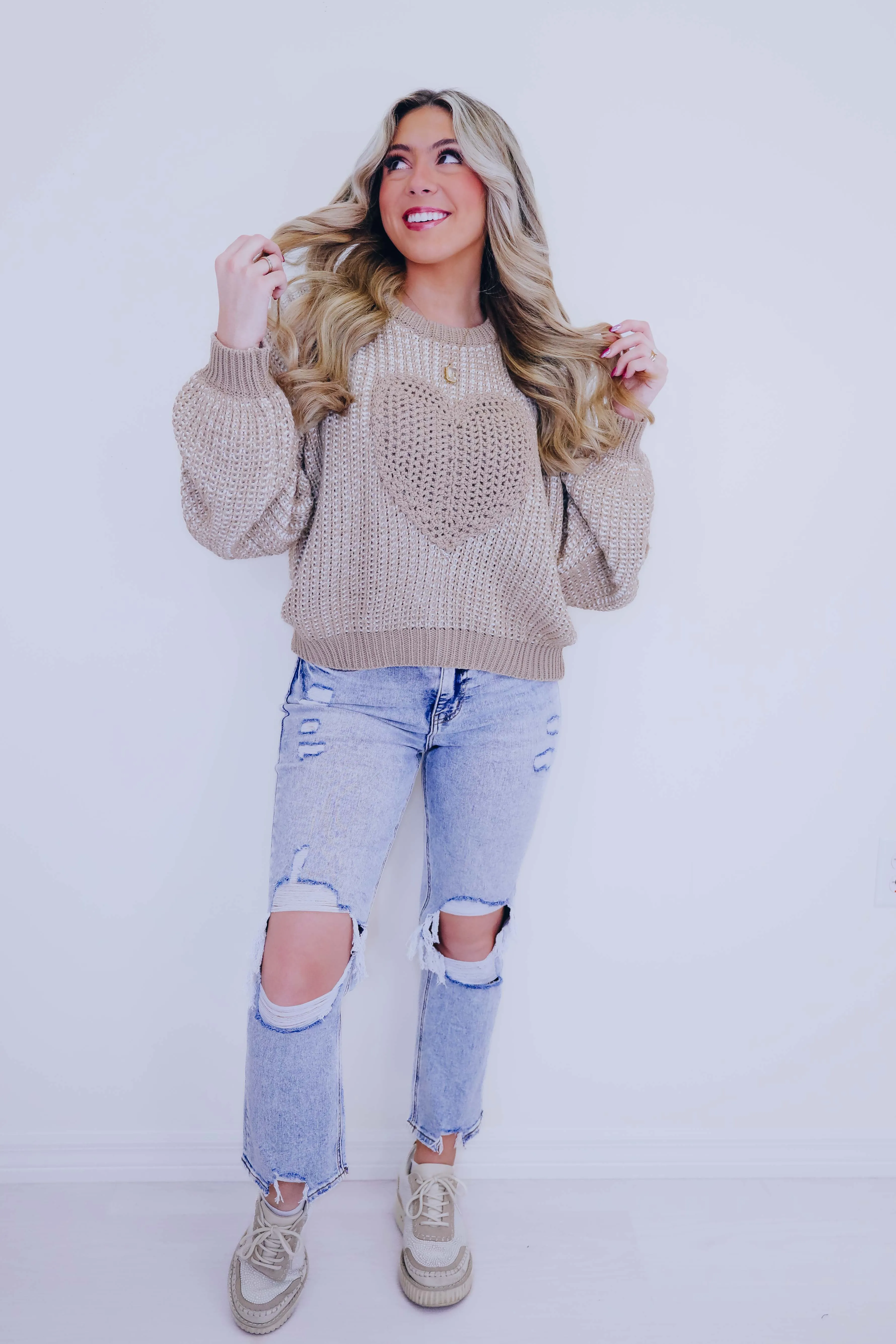 ****I Heart A Cozy Cropped Sweater By POL - 4 Colors SAMPLE