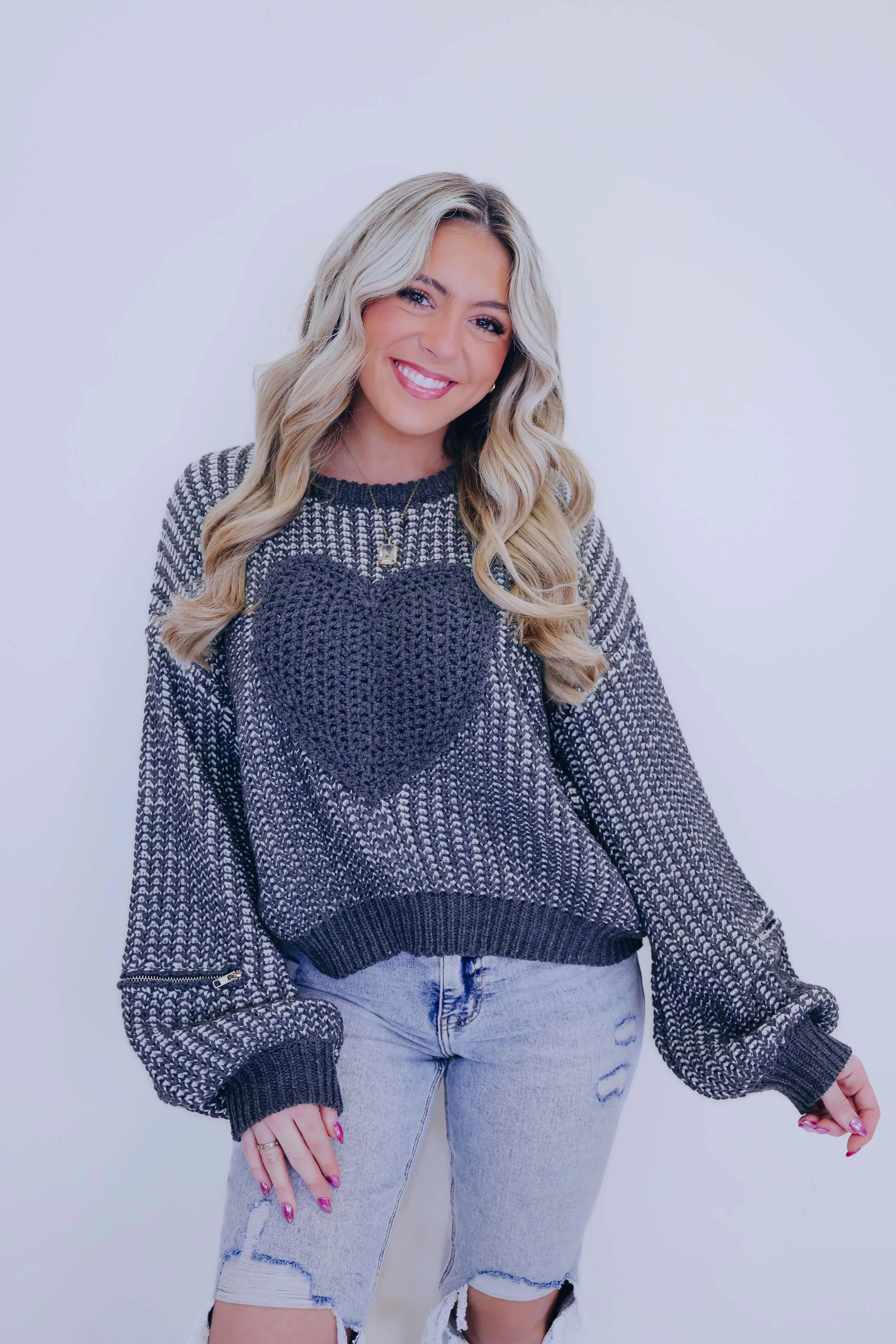 ****I Heart A Cozy Cropped Sweater By POL - 4 Colors SAMPLE