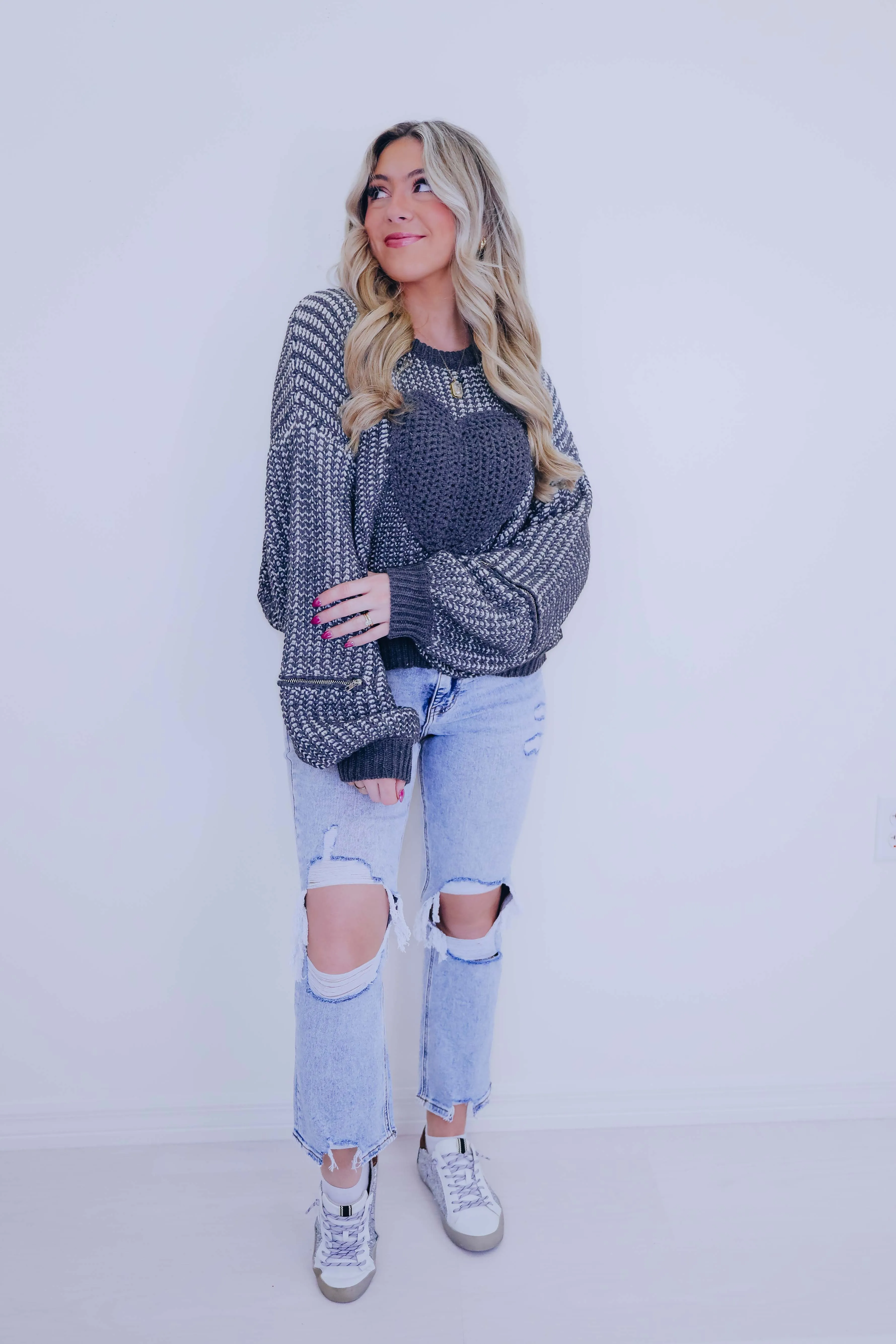 ****I Heart A Cozy Cropped Sweater By POL - 4 Colors SAMPLE