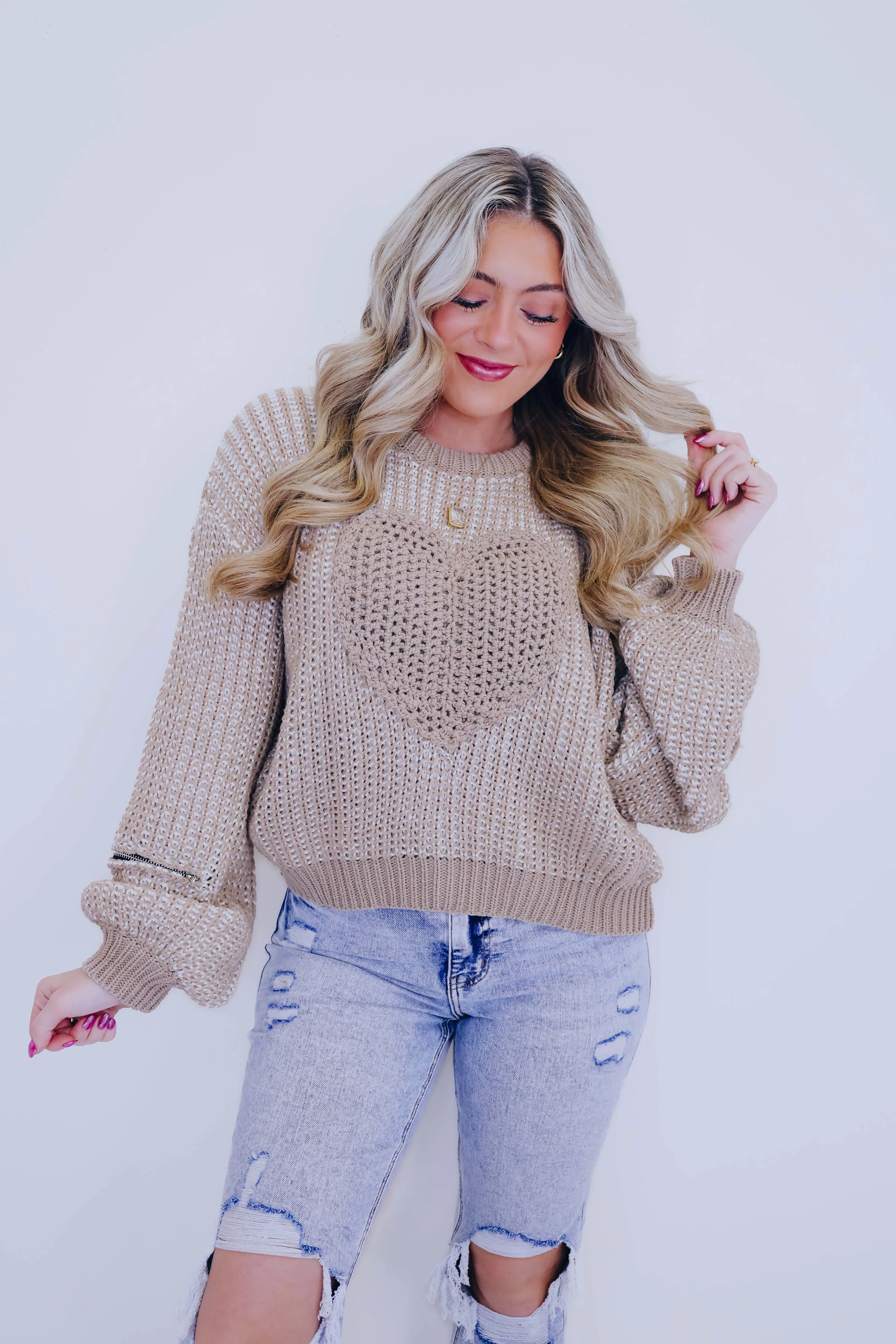 ****I Heart A Cozy Cropped Sweater By POL - 4 Colors SAMPLE