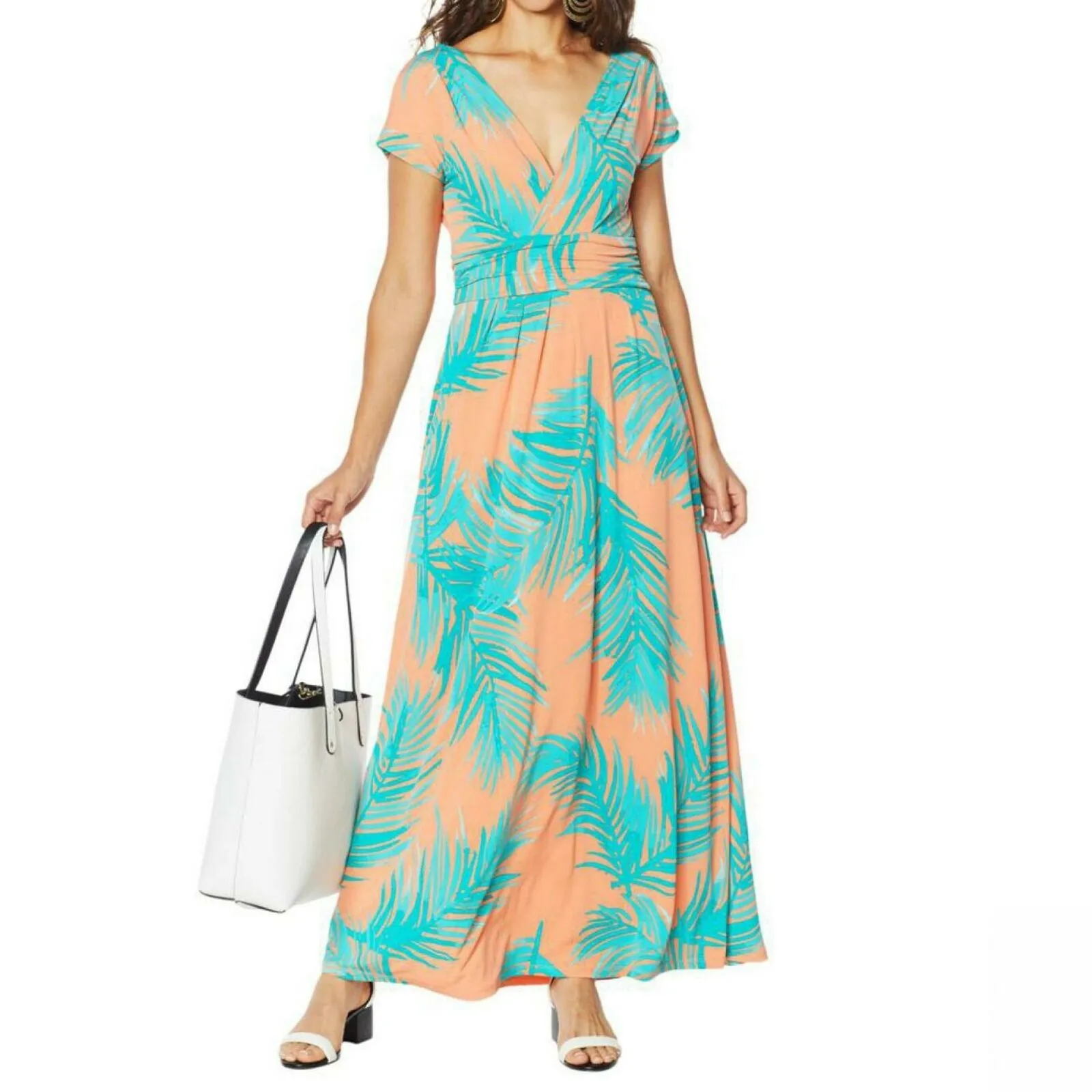 IMAN Women's Petite Boho Chic Knit Maxi Dress