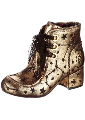 Irregular Choice Alpha Centauri Boots Gold
