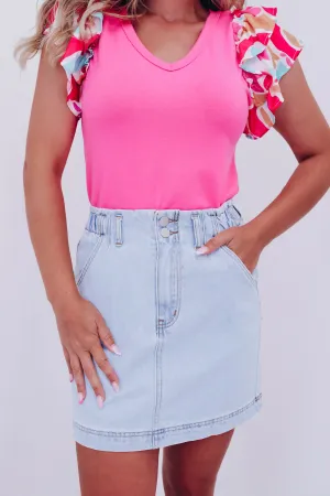 It's Perfect Denim Mini Skirt - Blue