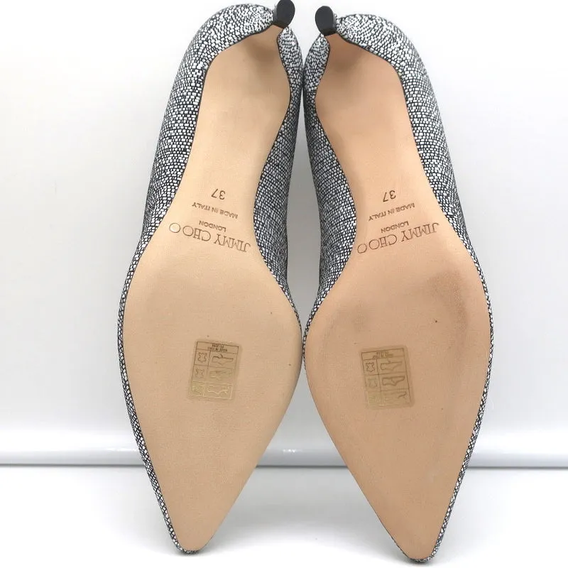 Jimmy Choo Romy 40 Pumps Chalk Woven Raffia Size 37 Pointed Toe Heels NEW