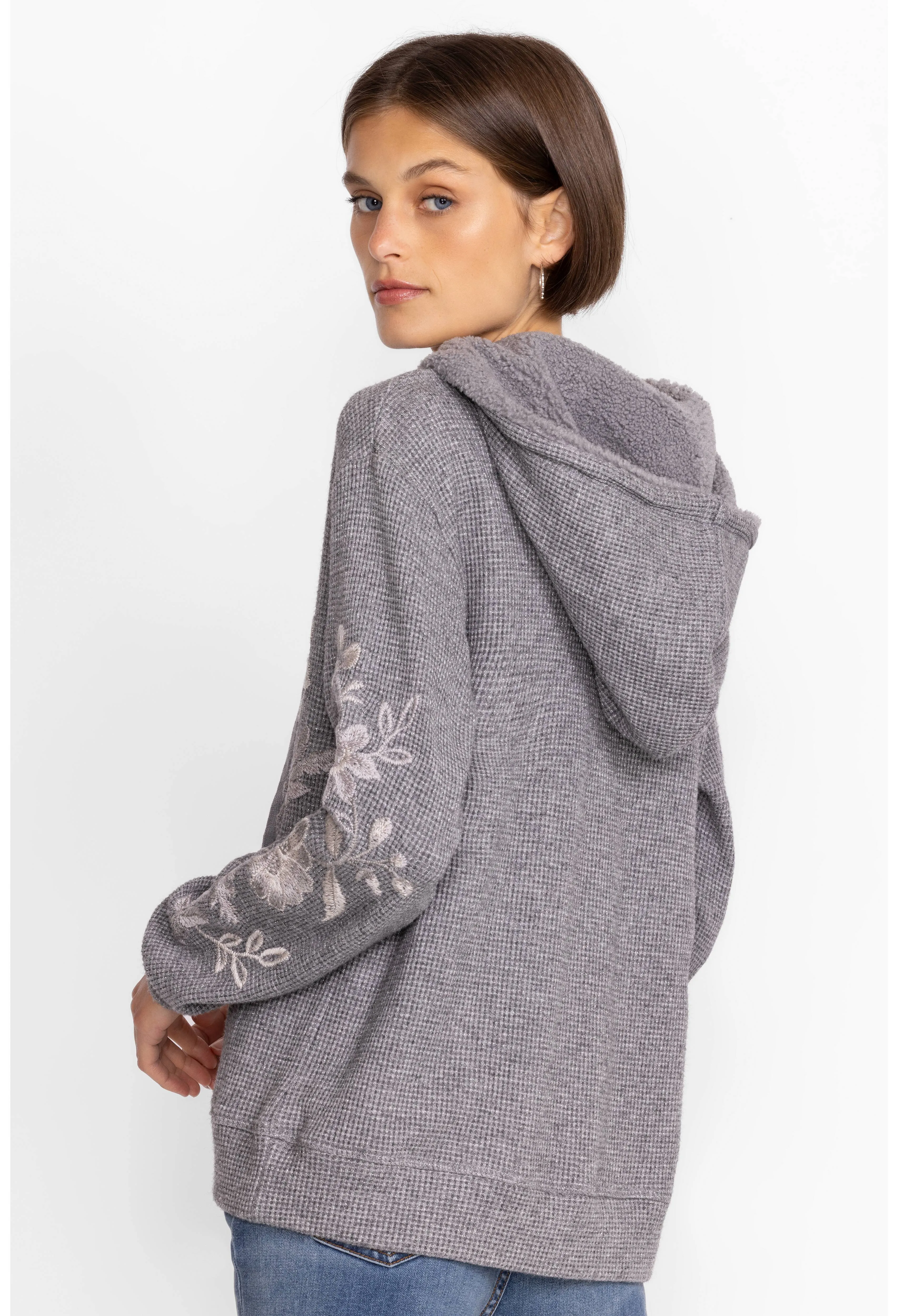 Johnny Was Junie Metallic Thermal Hoodie