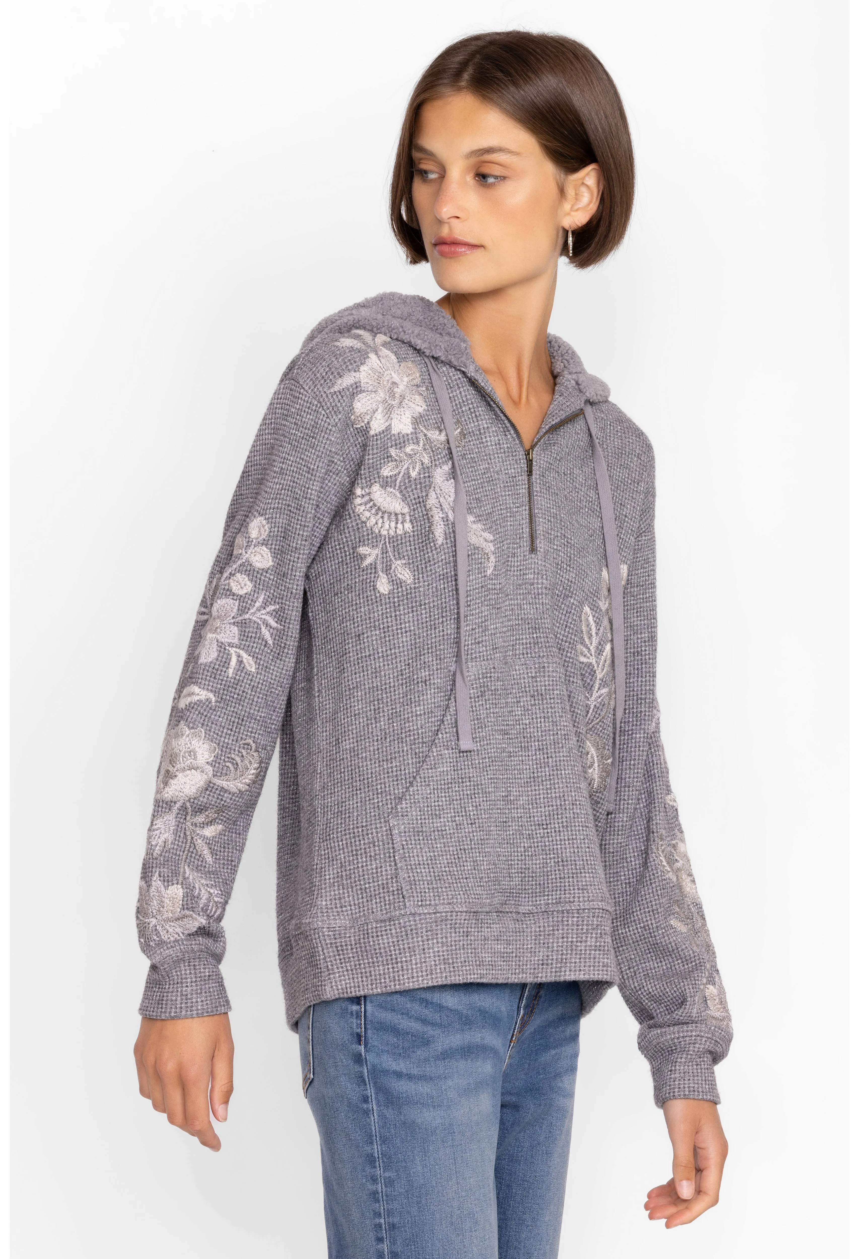 Johnny Was Junie Metallic Thermal Hoodie