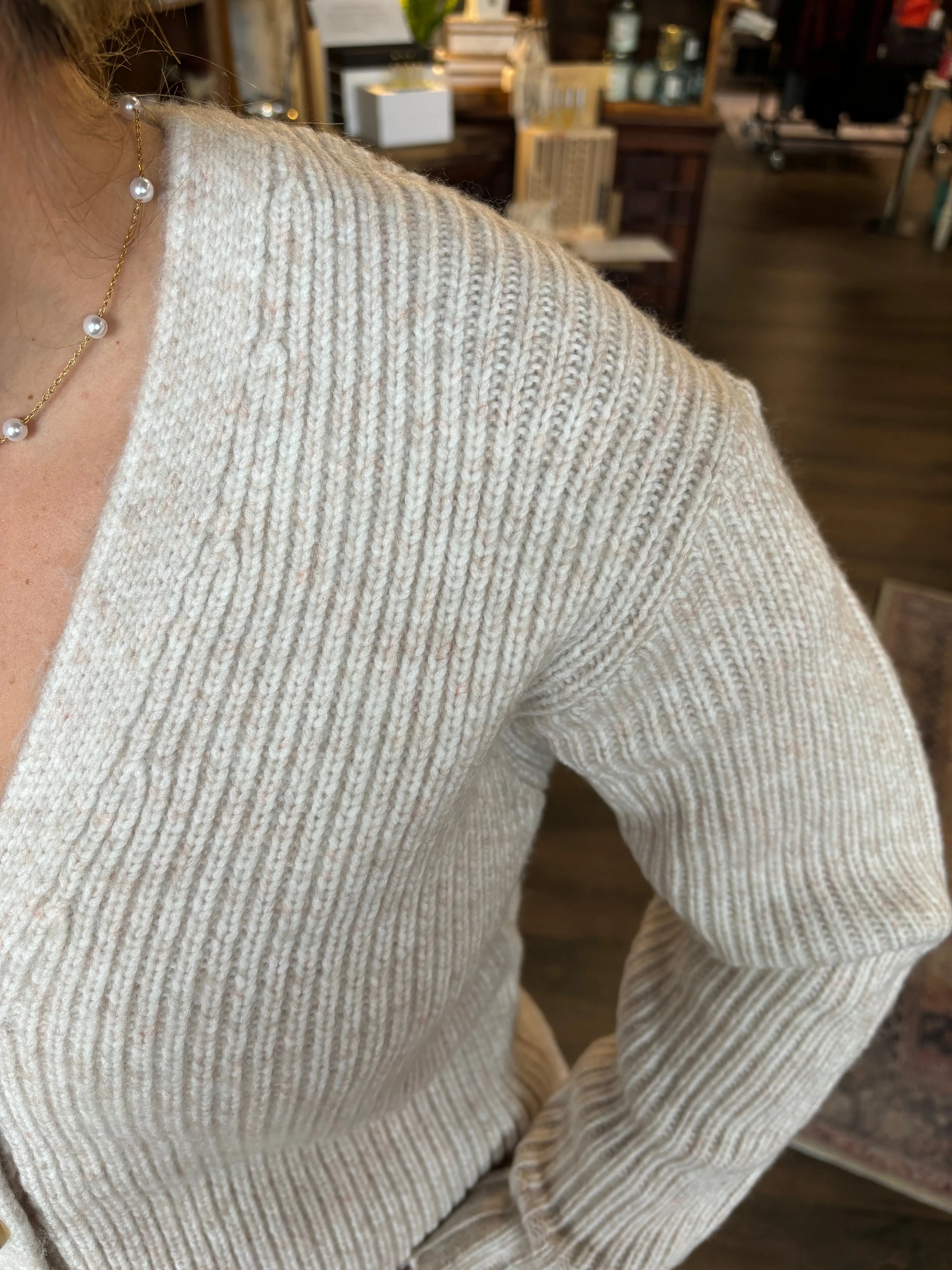 Josie Cozy Cardigan Oatmeal Heather