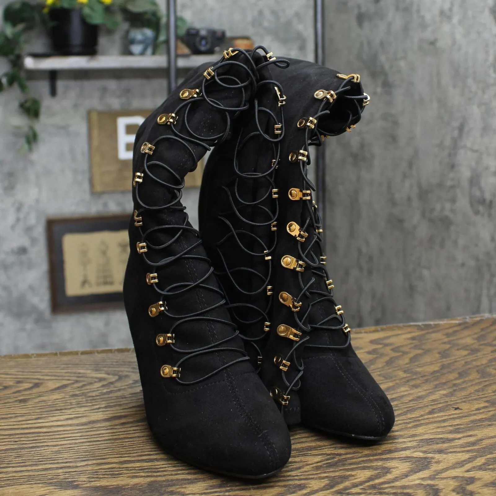 Journee Collection Womens Vintage Almond Toe Over-the-knee Boots Black 7M-WC