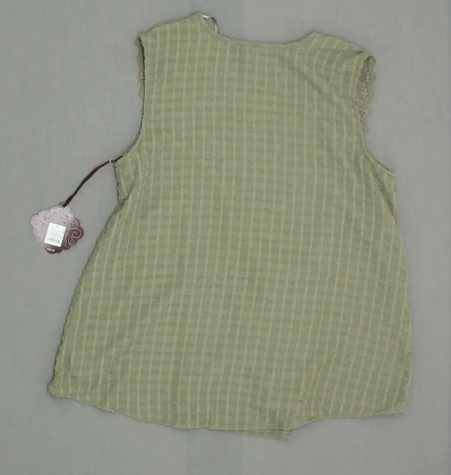 Knox Rose Women's Sleeveless Crochet Trim Sleeveless Woven Tank Top