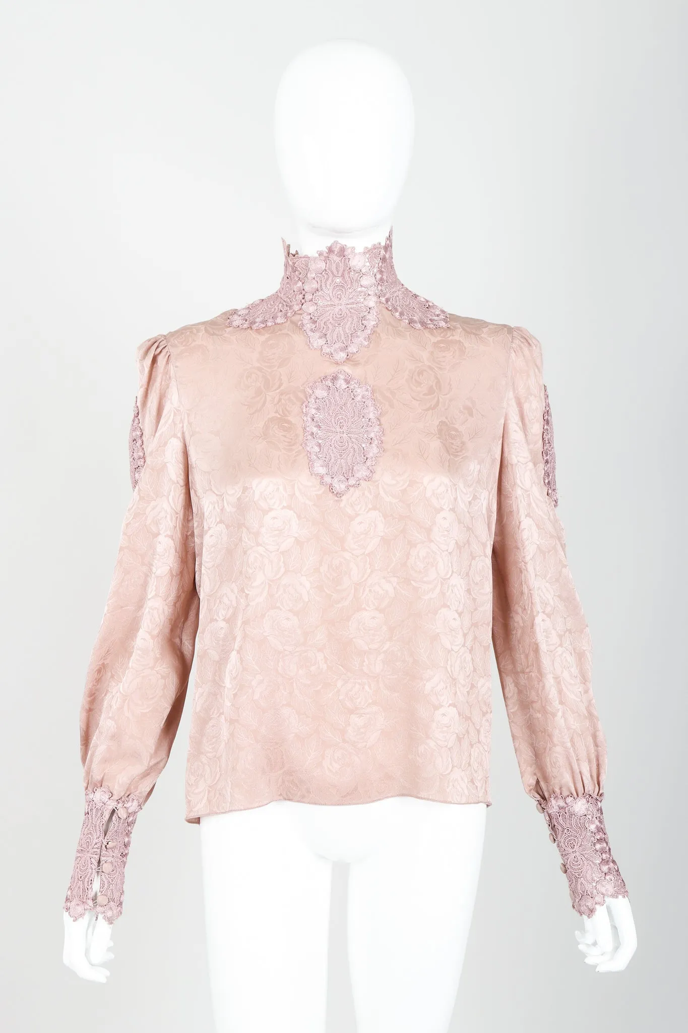 Lace Trim Blouse & Skirt Set