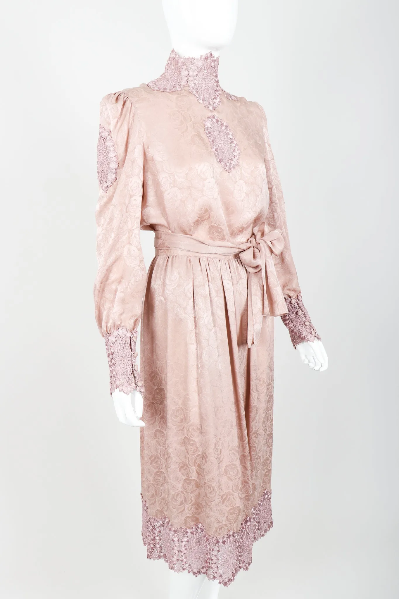 Lace Trim Blouse & Skirt Set