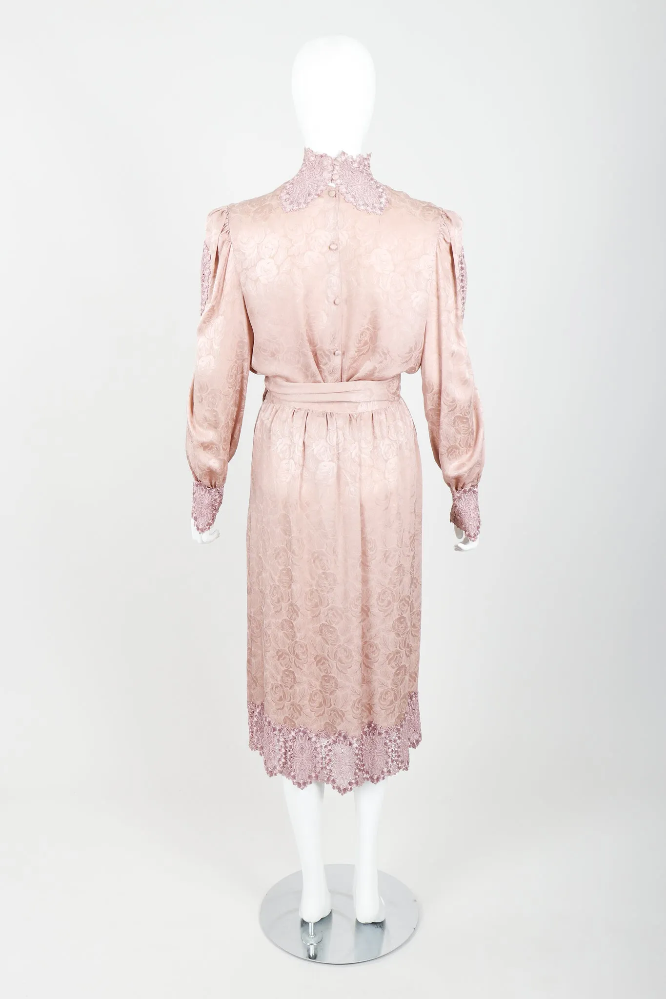 Lace Trim Blouse & Skirt Set
