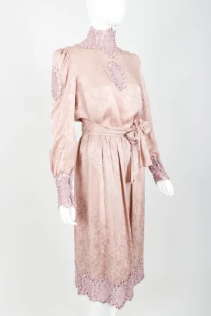 Lace Trim Blouse & Skirt Set