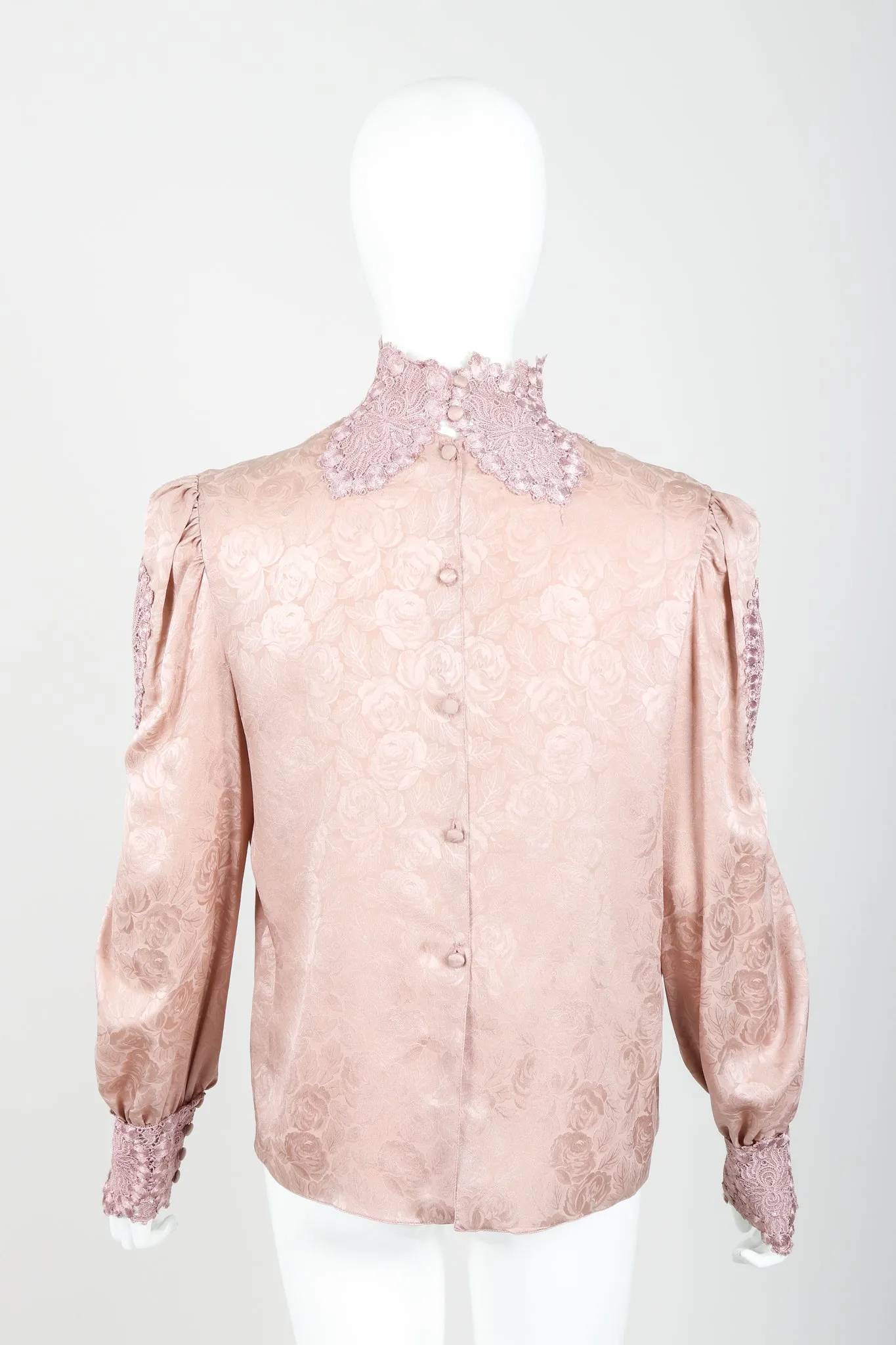 Lace Trim Blouse & Skirt Set