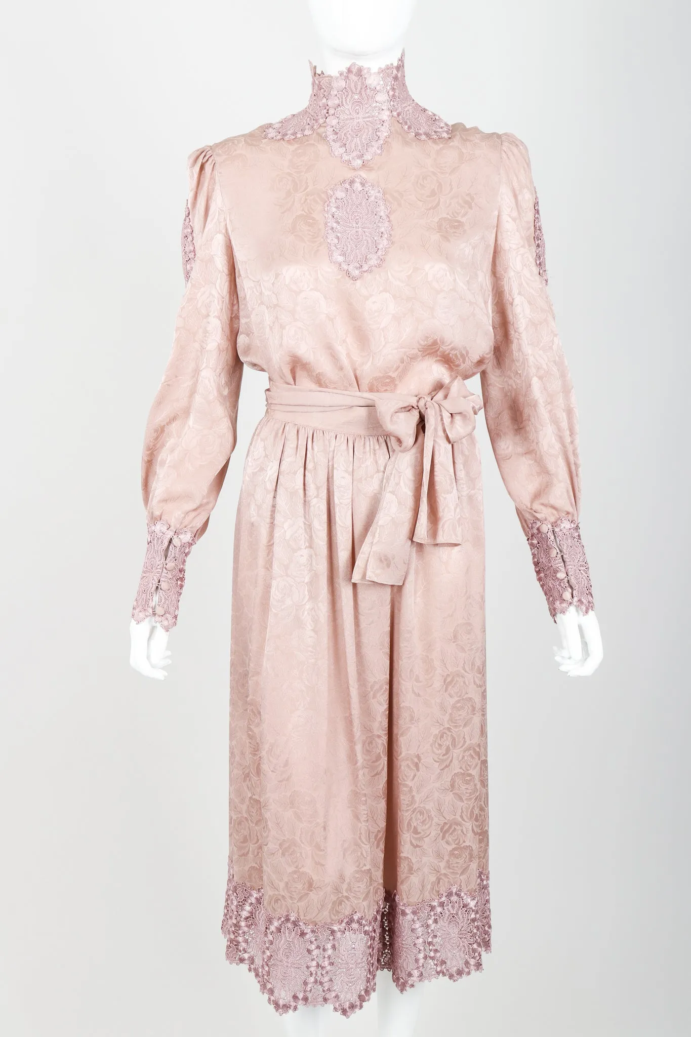 Lace Trim Blouse & Skirt Set