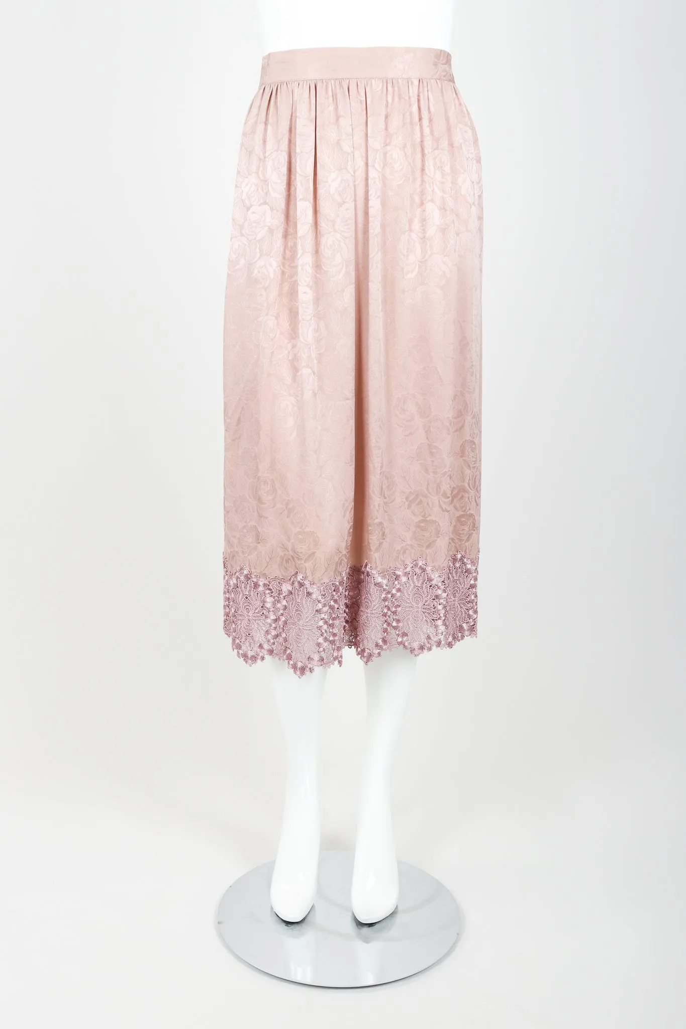 Lace Trim Blouse & Skirt Set