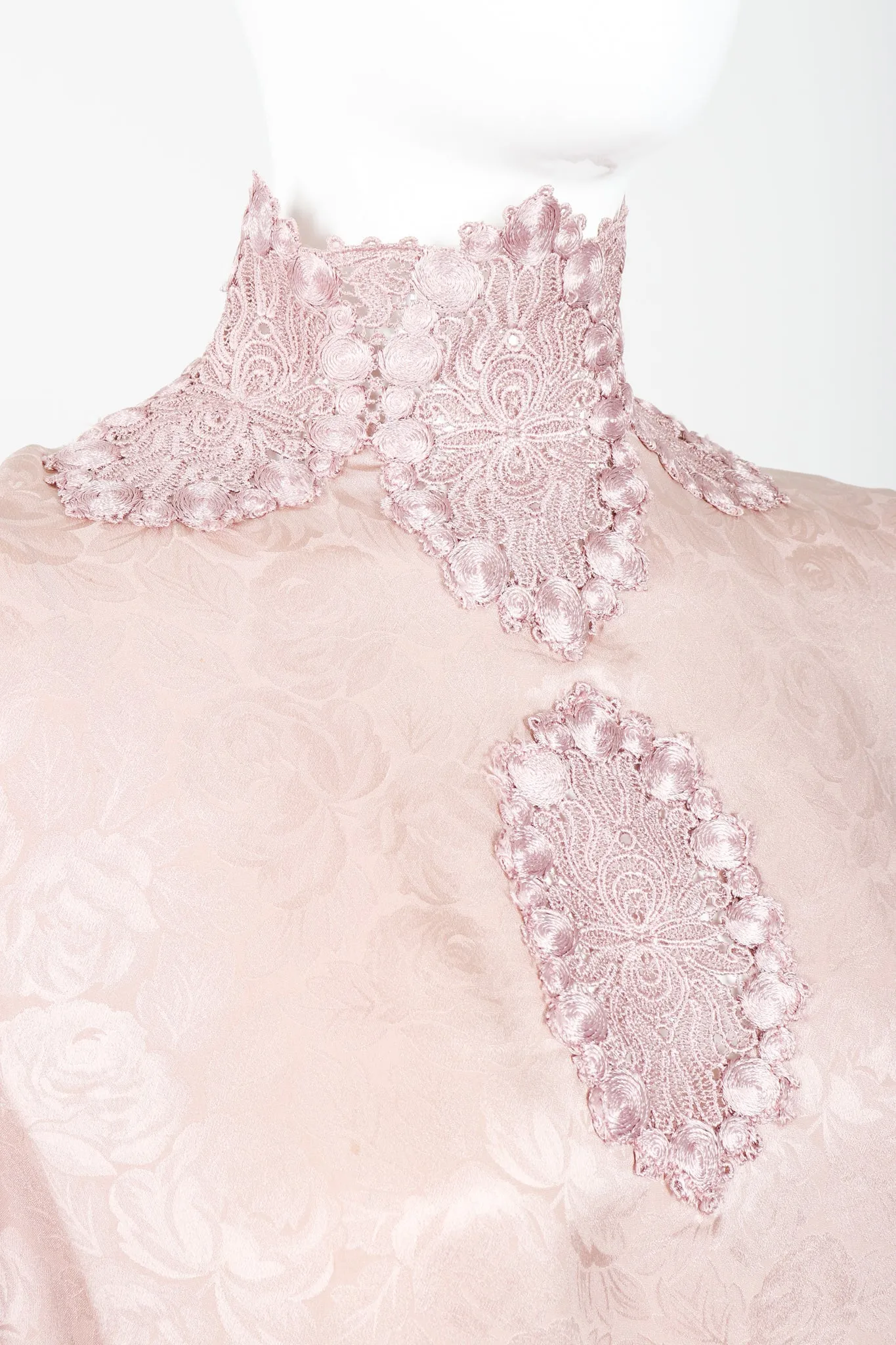 Lace Trim Blouse & Skirt Set