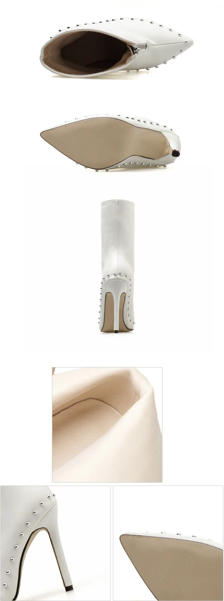 Large Size Women's Boots Punk Wind Pointed Zipper Ultra-high Heels