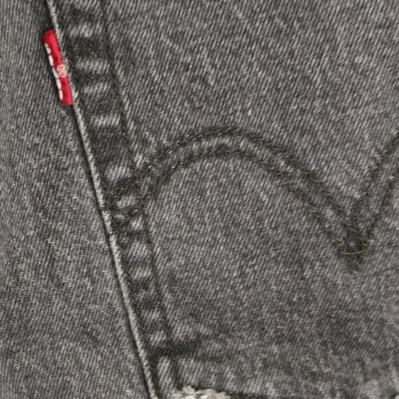 Levi's Wedgie Straight Premium Denim Raw Hem Black Wash Jeans Size 25