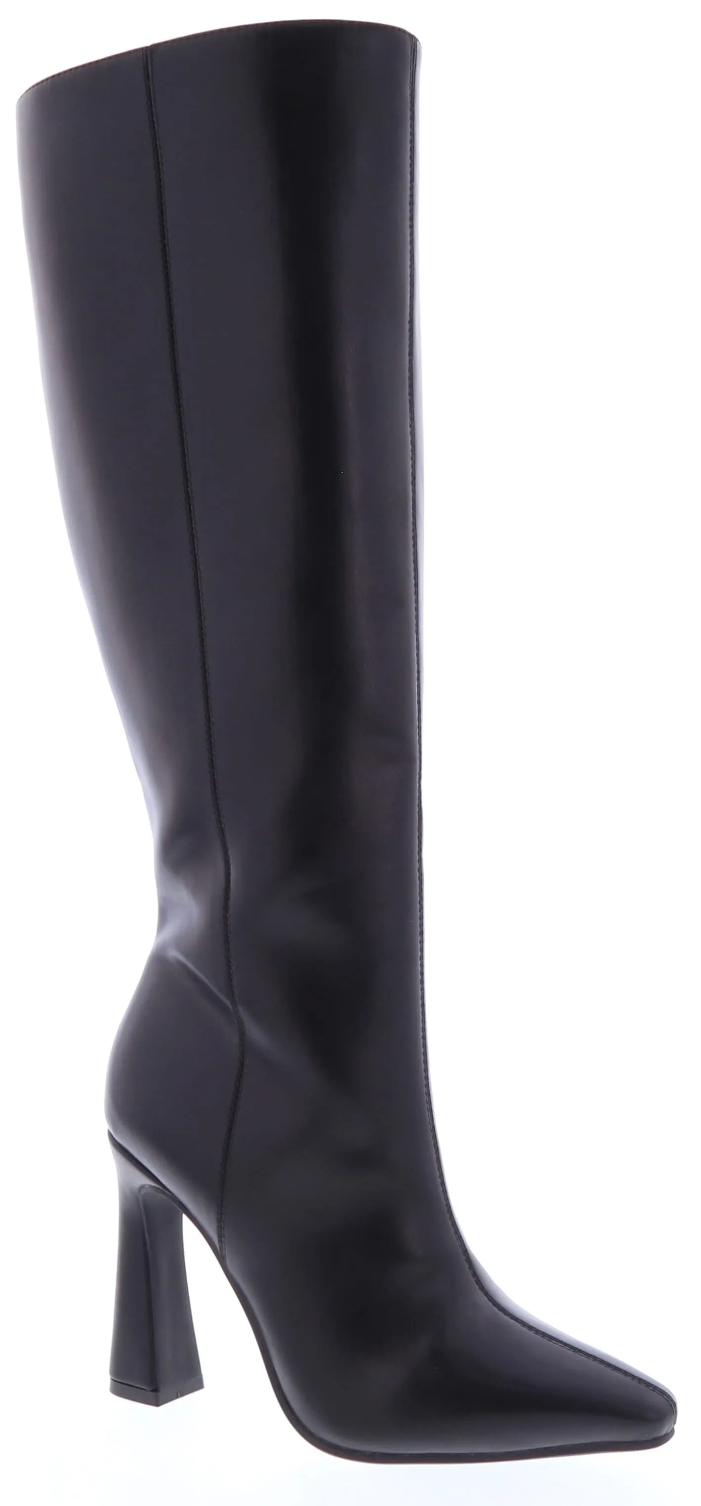 LIAM-86 Black Faux Leather Knee-High Boot