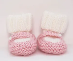 Light Pink Hand Knit Baby Booties