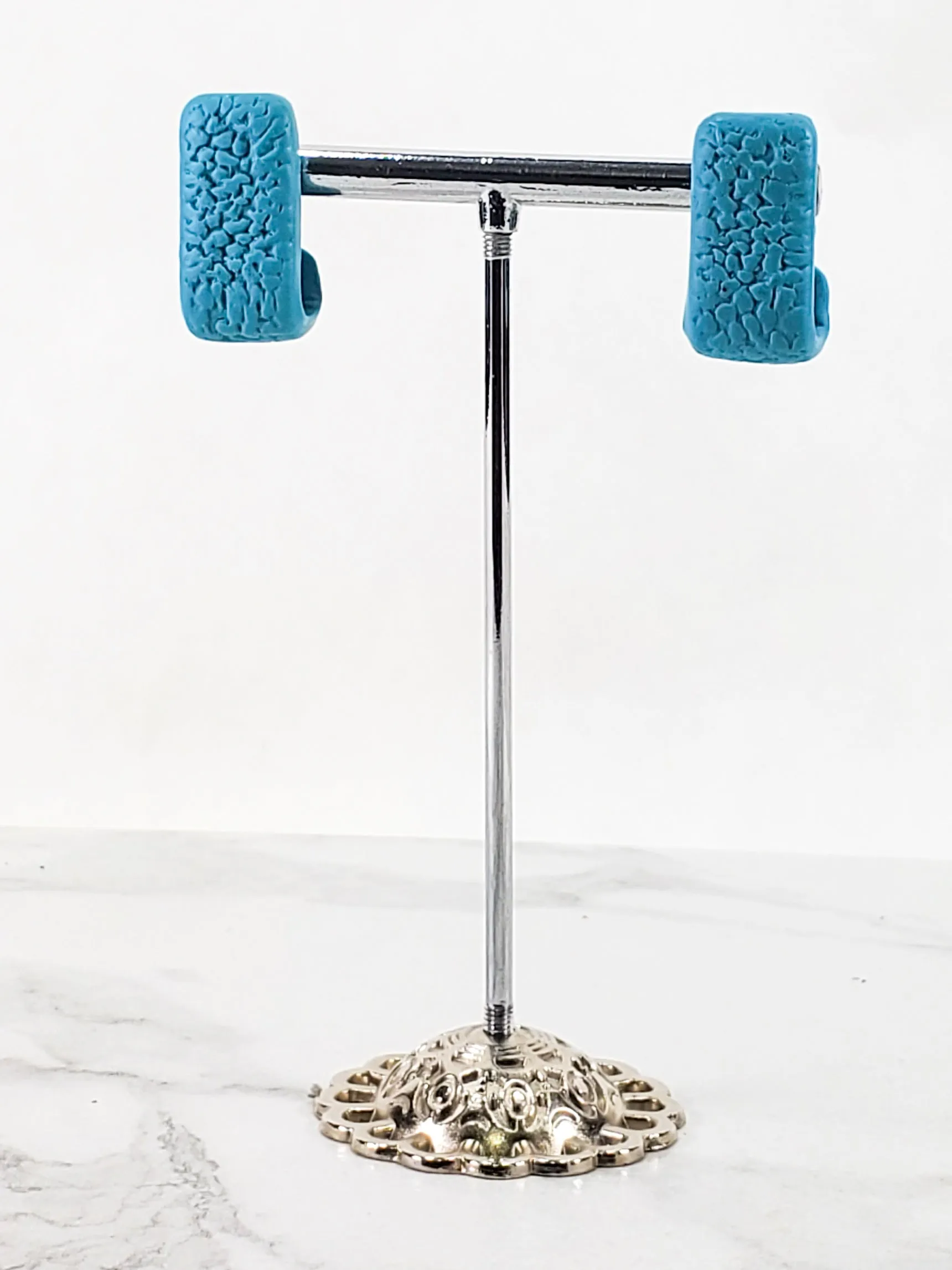 Light Turquoise Huggie Earrings - Stylish and Versatile Accessory  Solid Color for Everyday Wear