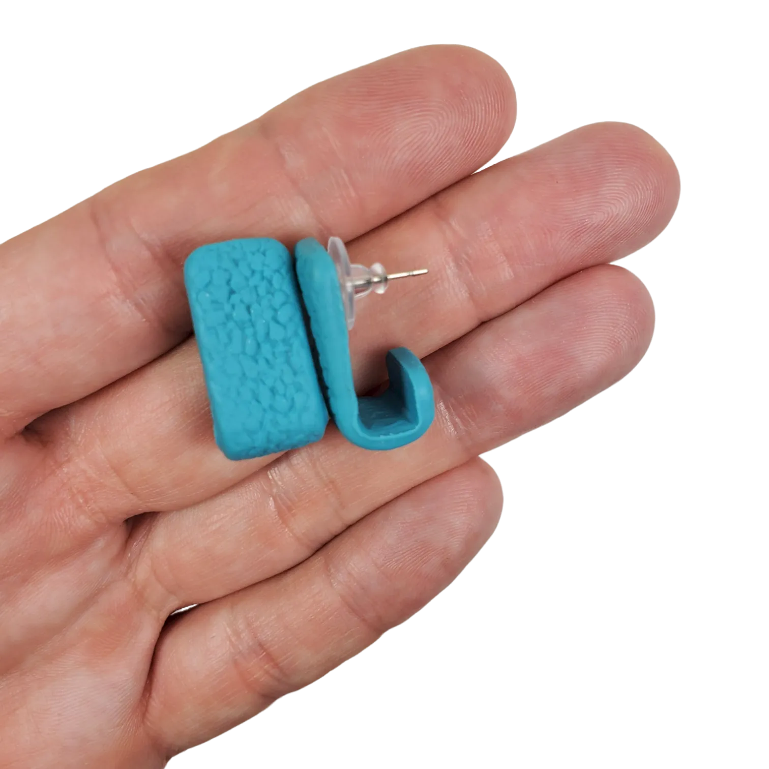 Light Turquoise Huggie Earrings - Stylish and Versatile Accessory  Solid Color for Everyday Wear