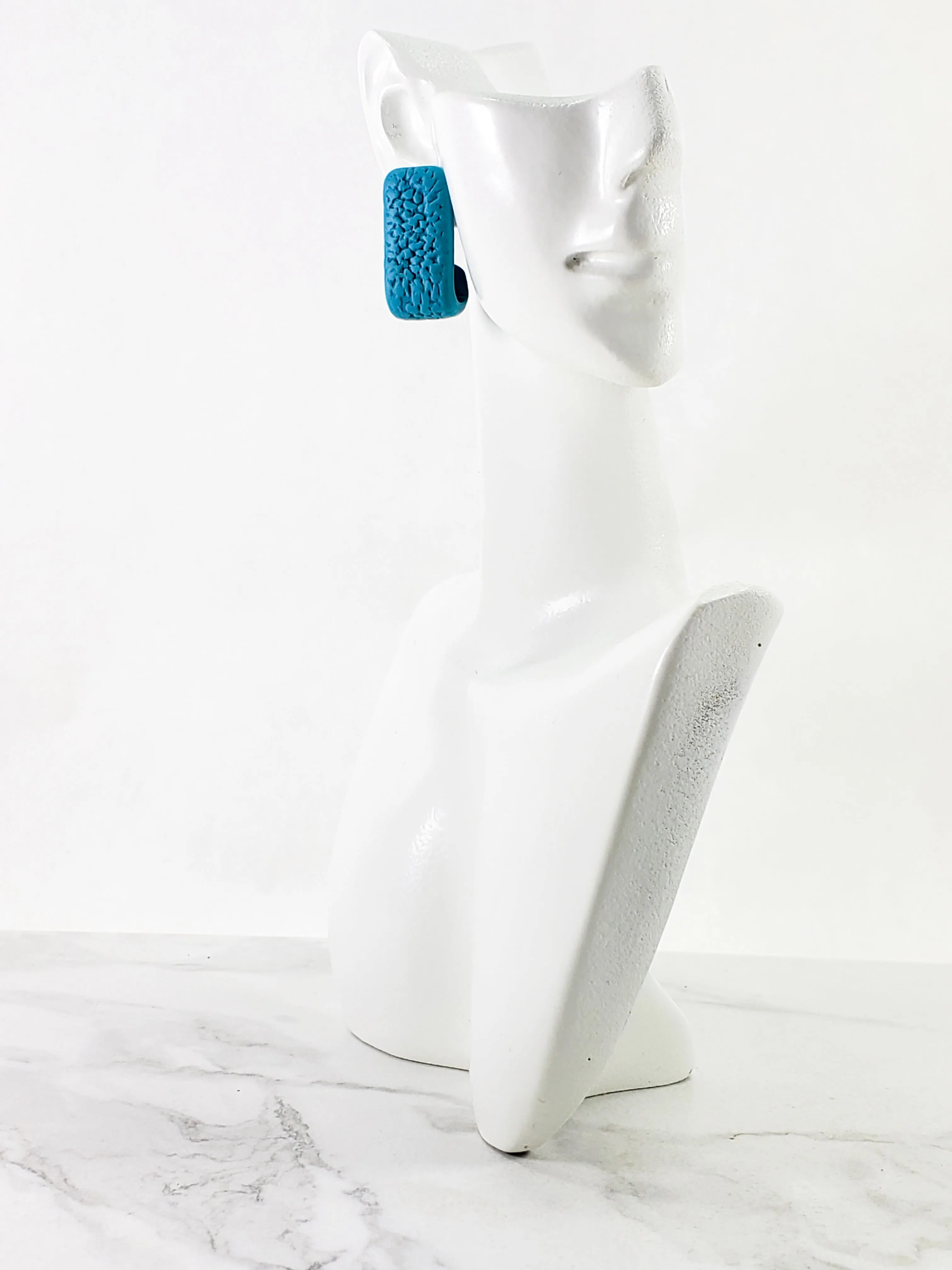 Light Turquoise Huggie Earrings - Stylish and Versatile Accessory  Solid Color for Everyday Wear