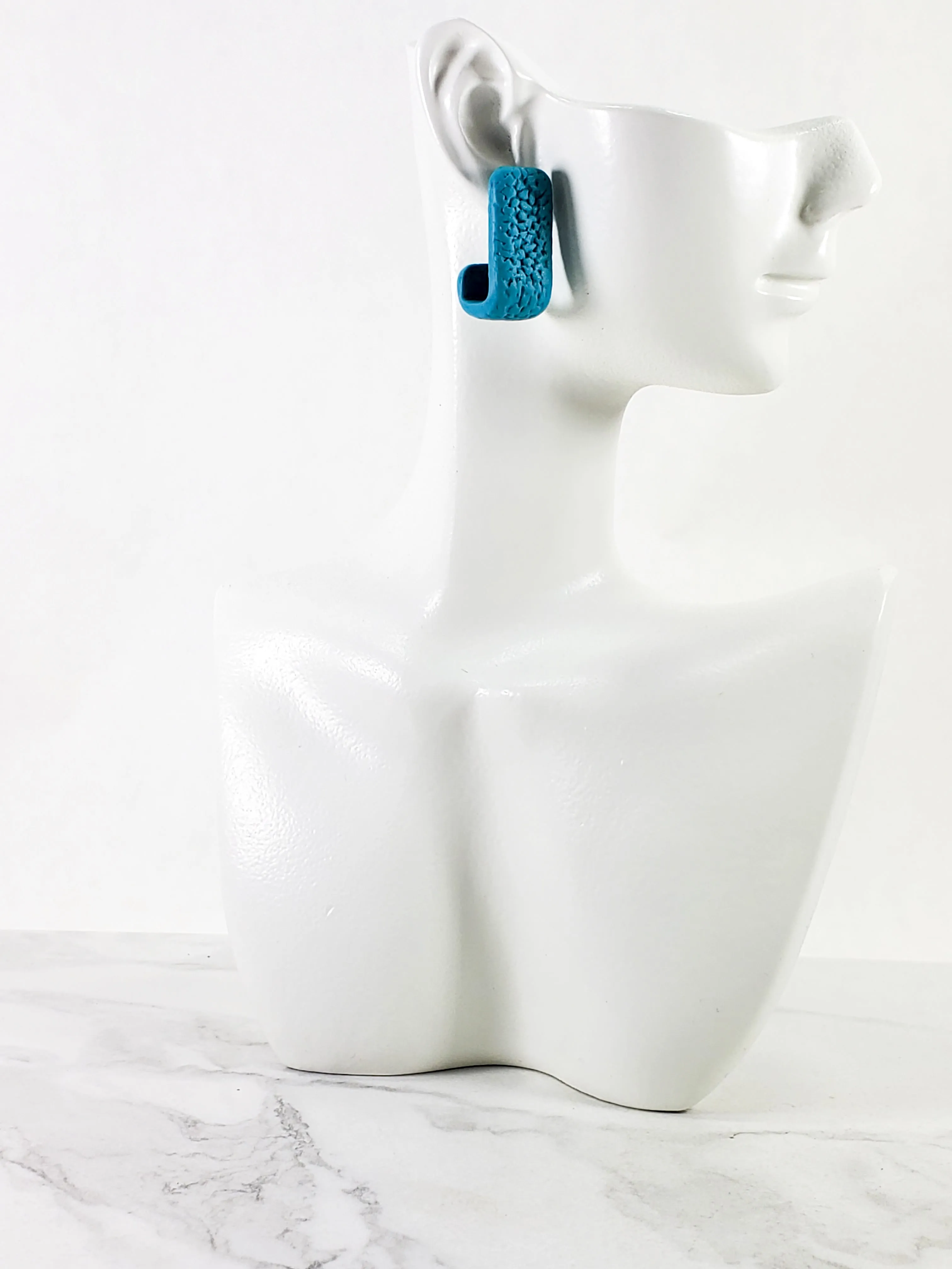 Light Turquoise Huggie Earrings - Stylish and Versatile Accessory  Solid Color for Everyday Wear