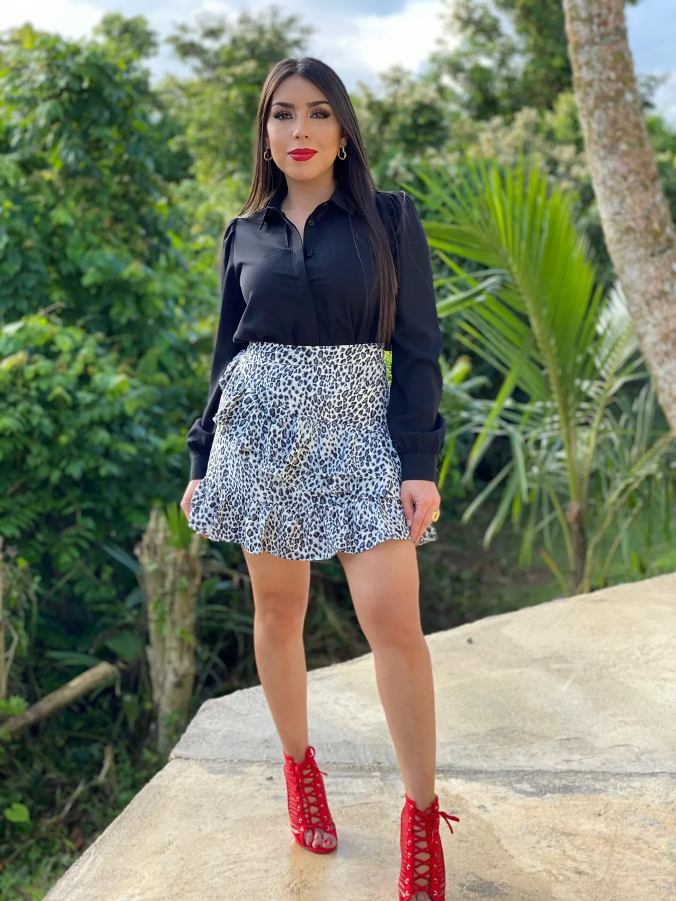 Lucia Leopard Ruffle Skirt