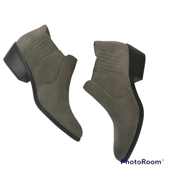 Lucky Brand Taupe Leather Folley Ankle Booties size 9M