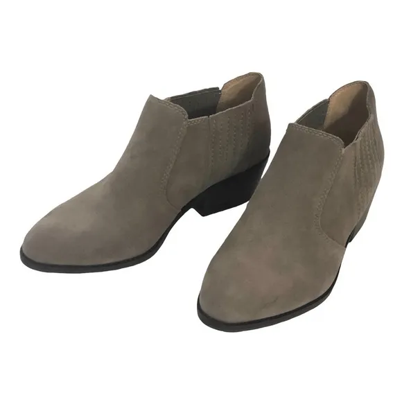 Lucky Brand Taupe Leather Folley Ankle Booties size 9M