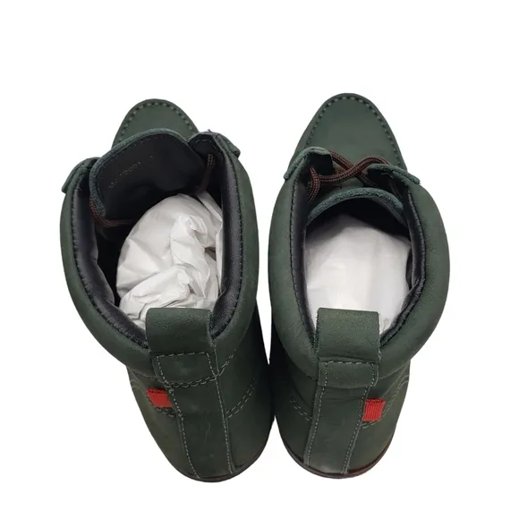 Marc Joseph | NIB Gramercy Forest Green Leather Preppy High Top Booties Boy's 4