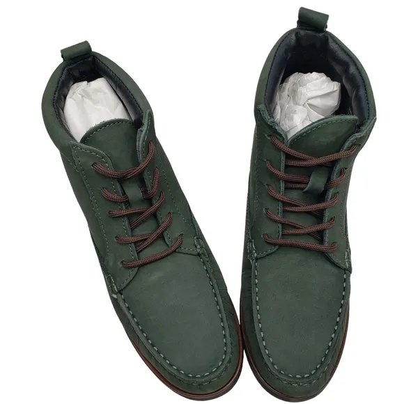 Marc Joseph | NIB Gramercy Forest Green Leather Preppy High Top Booties Boy's 4