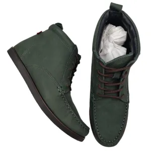 Marc Joseph | NIB Gramercy Forest Green Leather Preppy High Top Booties Boy's 4
