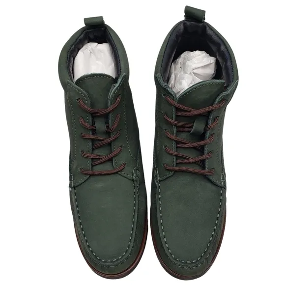 Marc Joseph | NIB Gramercy Forest Green Leather Preppy High Top Booties Boy's 4