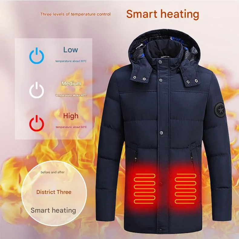 Men's Padded Down Cotton Heated Jacket