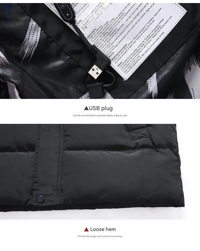 Men's Padded Down Cotton Heated Jacket