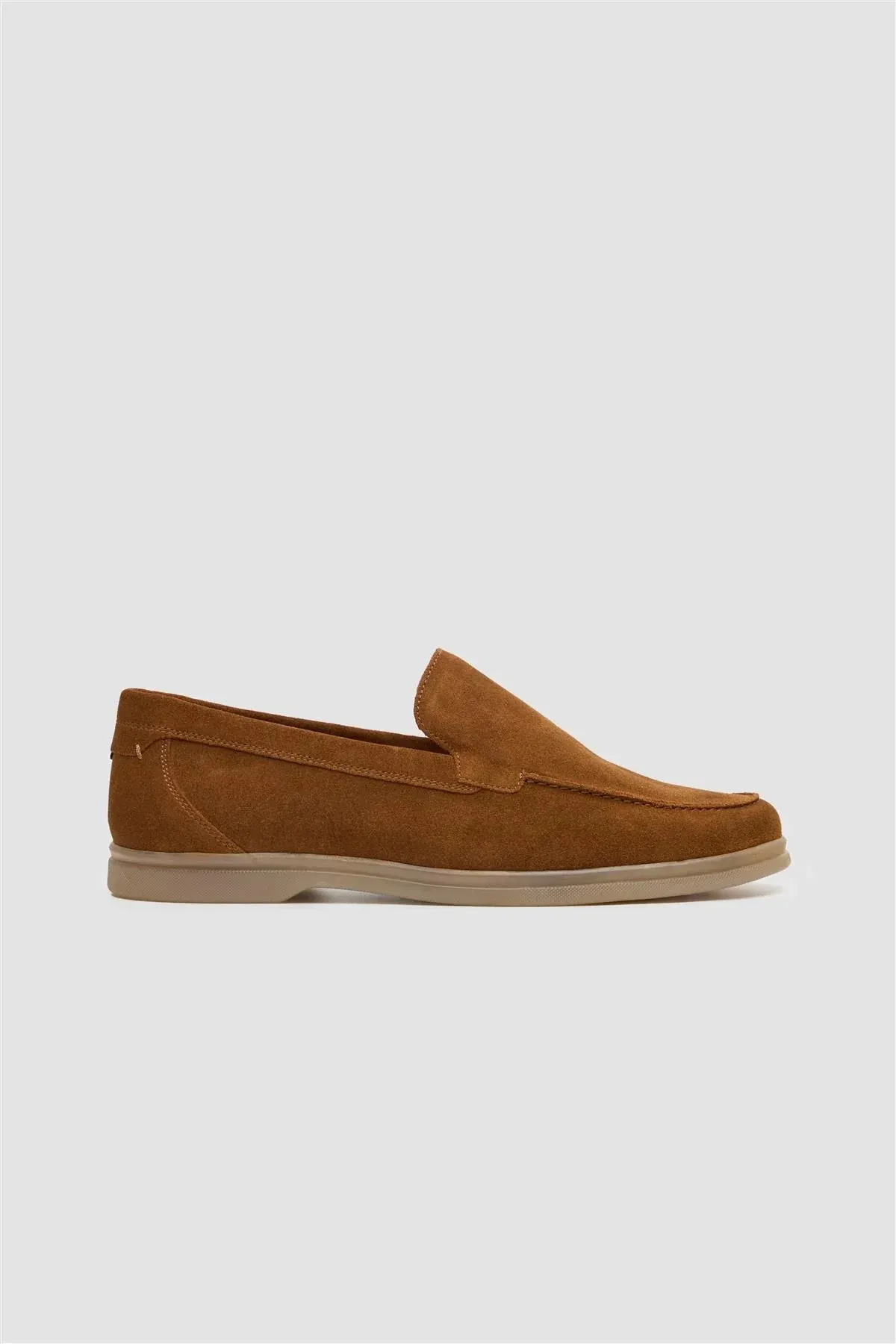 Men’s Suede Leather Moccasin Slip On Loafer Shoes - Breezy - Tan Brown
