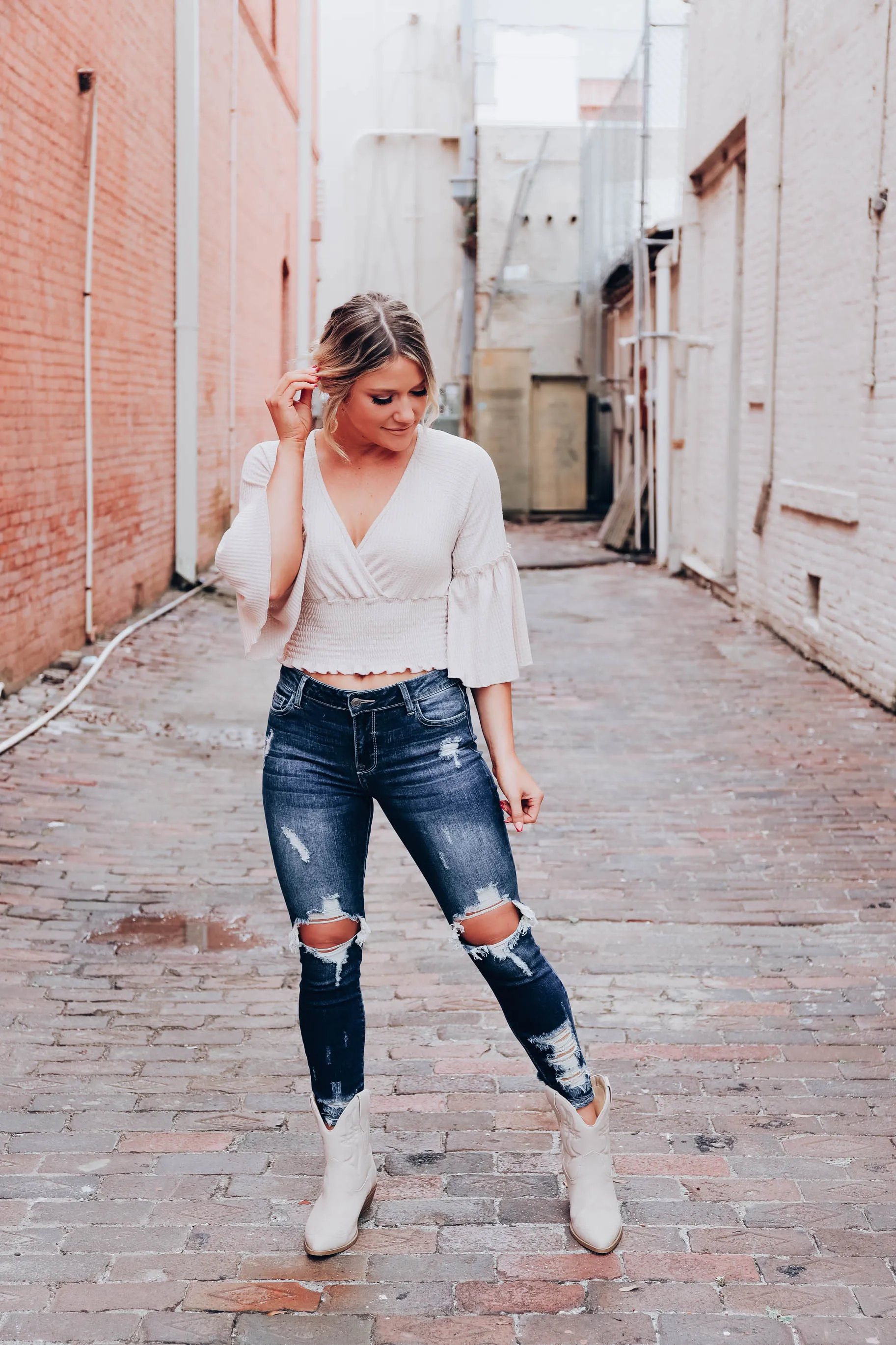 Mikey Smocked Knit Top