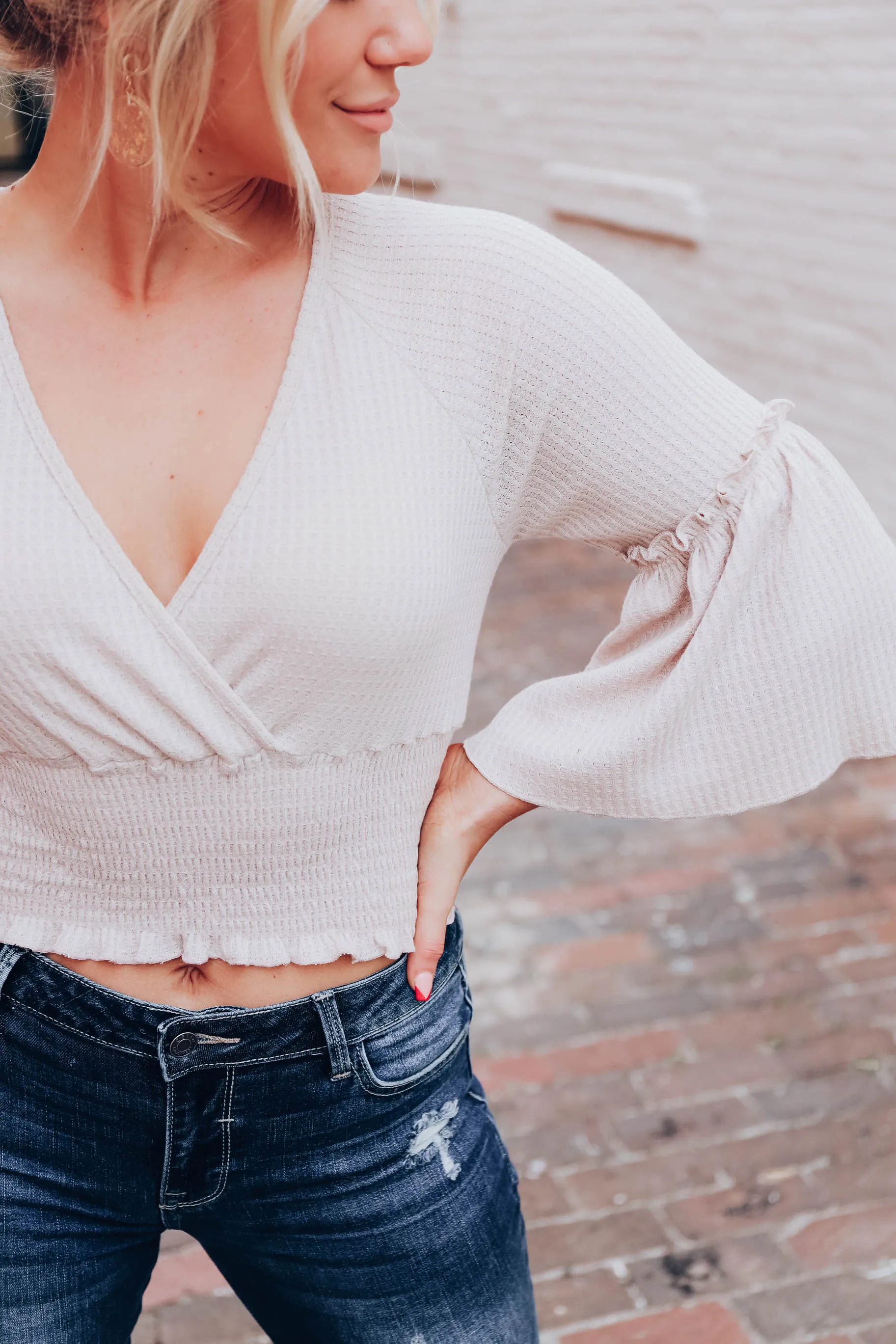 Mikey Smocked Knit Top