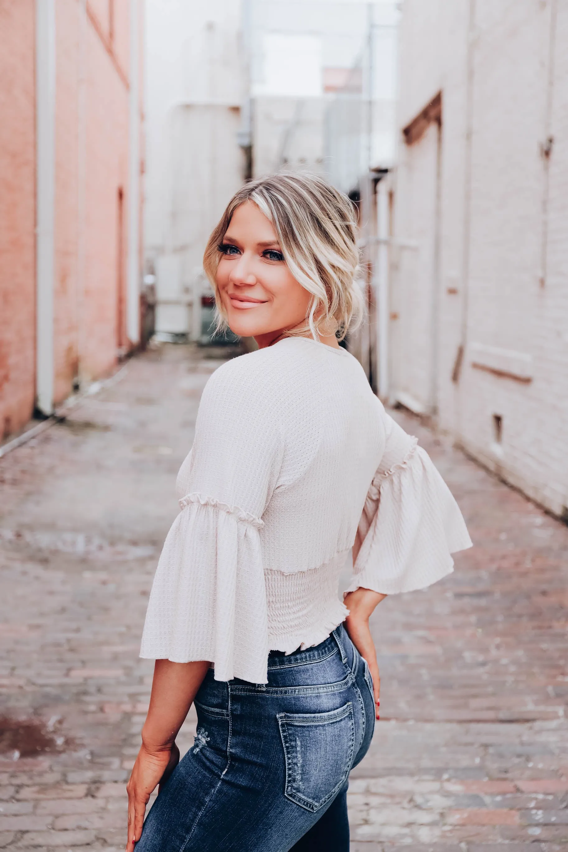 Mikey Smocked Knit Top