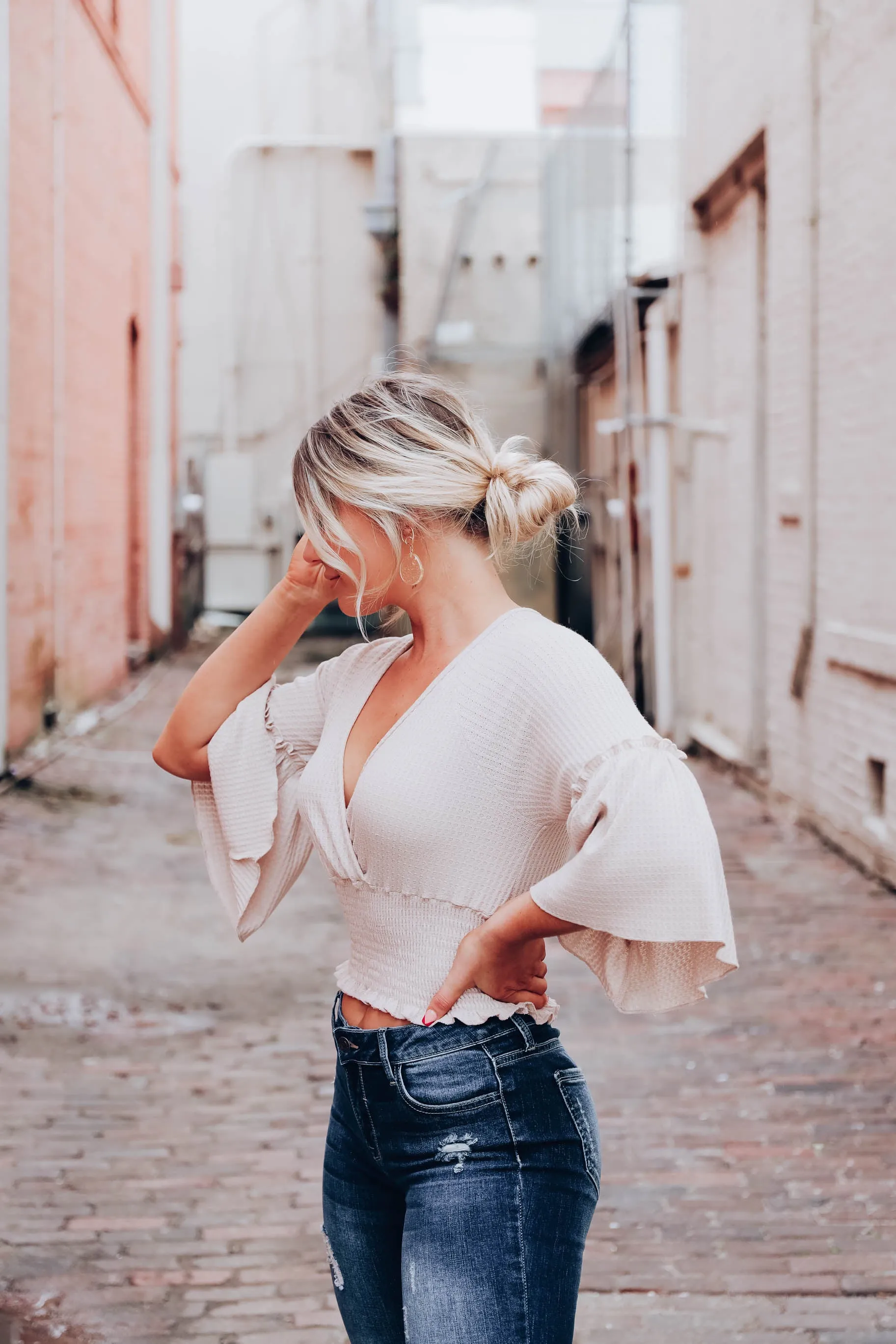 Mikey Smocked Knit Top