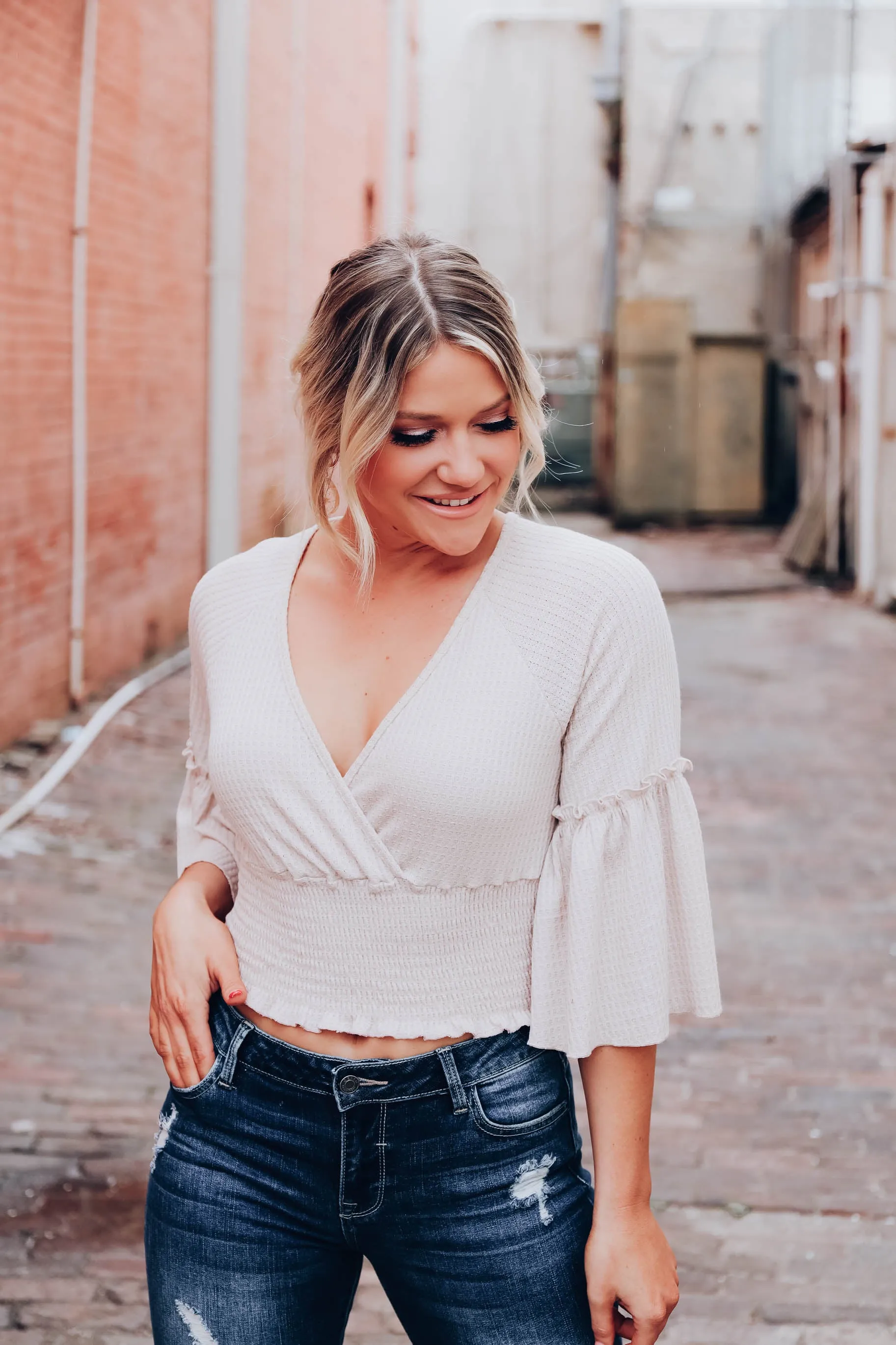 Mikey Smocked Knit Top