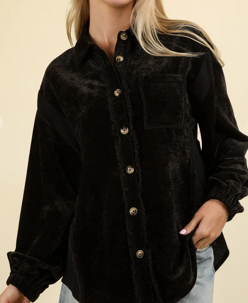 Mixed Media Cozy Shacket