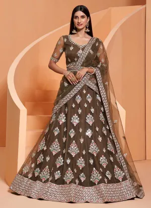 Moss Green Heavy Floral Embroidered Stylish Lehenga Choli