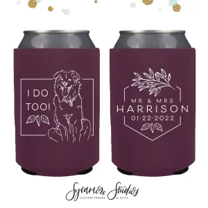 Neoprene Wedding Can Cooler #188N - Custom Pet Illustration