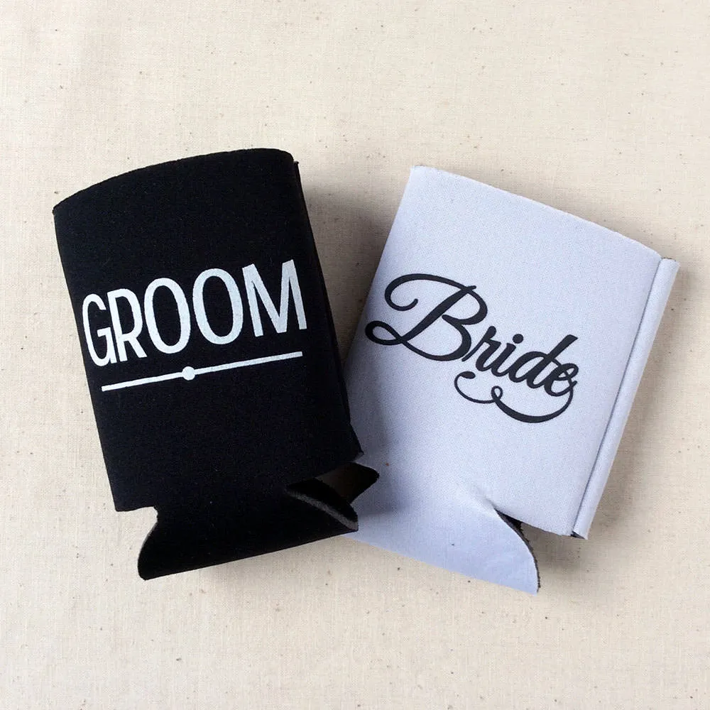 Neoprene Wedding Can Cooler #205N - Custom Pet Illustration