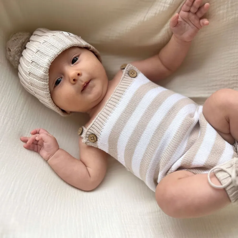 New In Bertie & Me Striped Knitted Sleeveless Romper